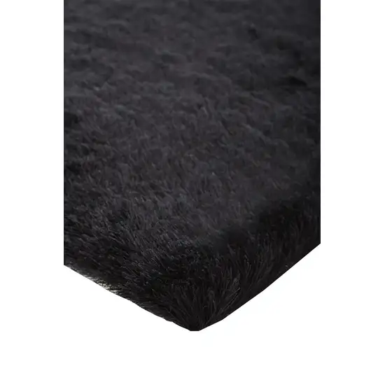 Black Shag Tufted Handmade Area Rug Photo 6