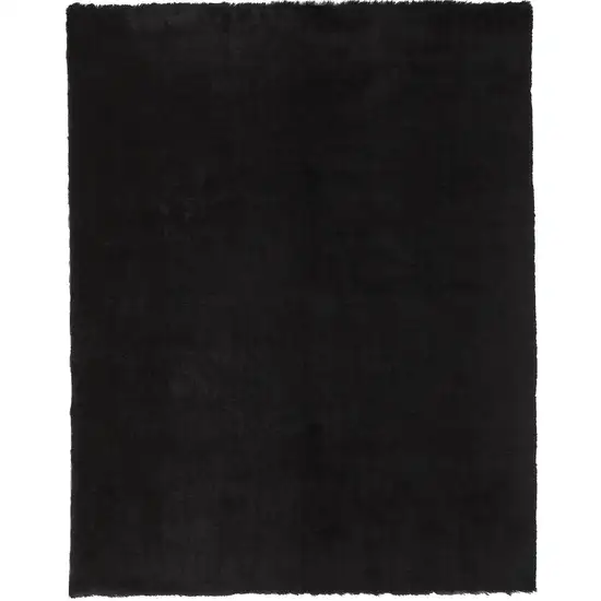 Black Shag Tufted Handmade Area Rug Photo 2