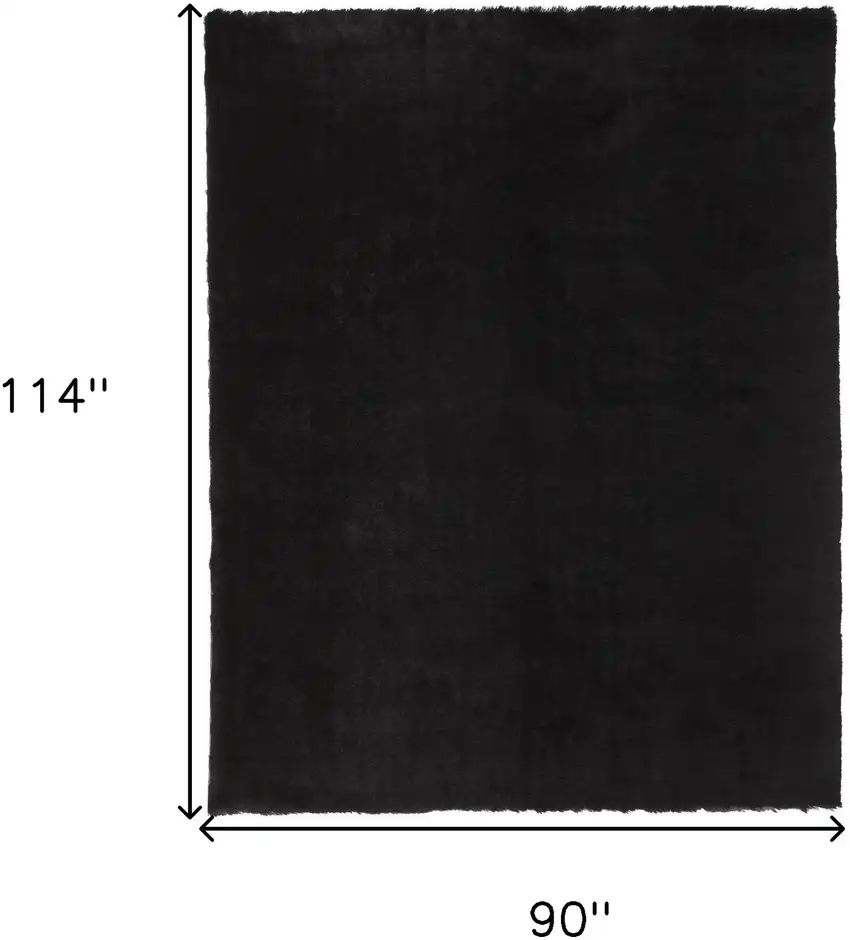 Black Shag Tufted Handmade Area Rug Photo 7