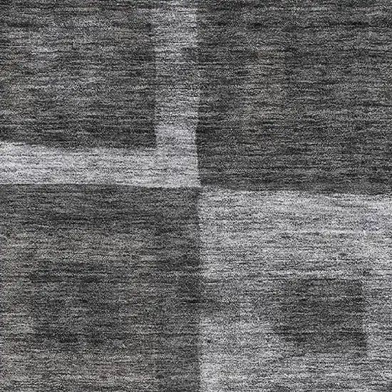 Black Silver And Gray Geometric Washable Area Rug With UV Protection Photo 2
