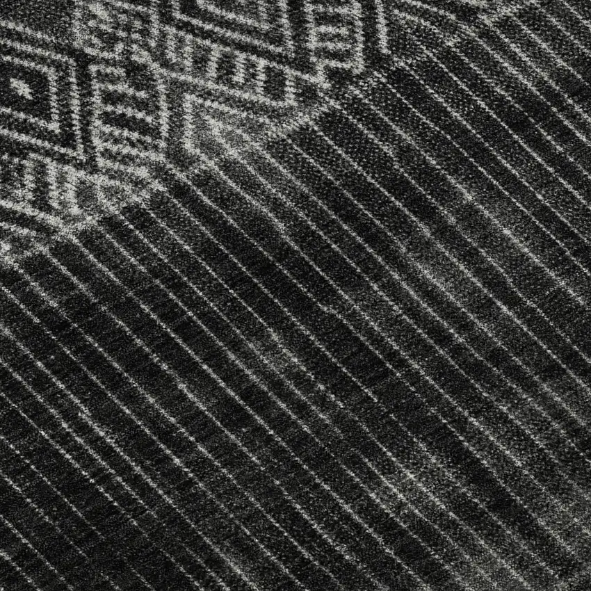 Black Silver And Gray Ombre Washable Area Rug With UV Protection Photo 7