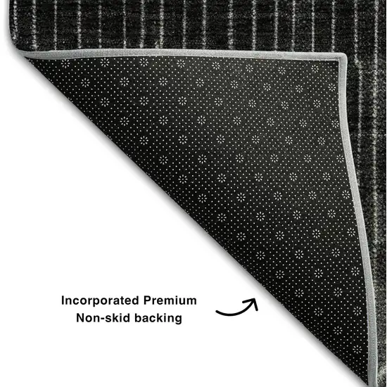 Black Silver And Gray Ombre Washable Area Rug With UV Protection Photo 4