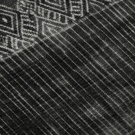 Black Silver And Gray Ombre Washable Area Rug With UV Protection Photo 9