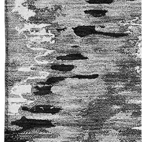 Black Silver And Ivory Diamond Washable Area Rug With UV Protection Photo 3