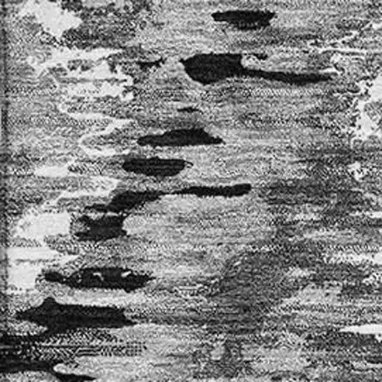 Black Silver And Ivory Diamond Washable Area Rug With UV Protection Photo 3