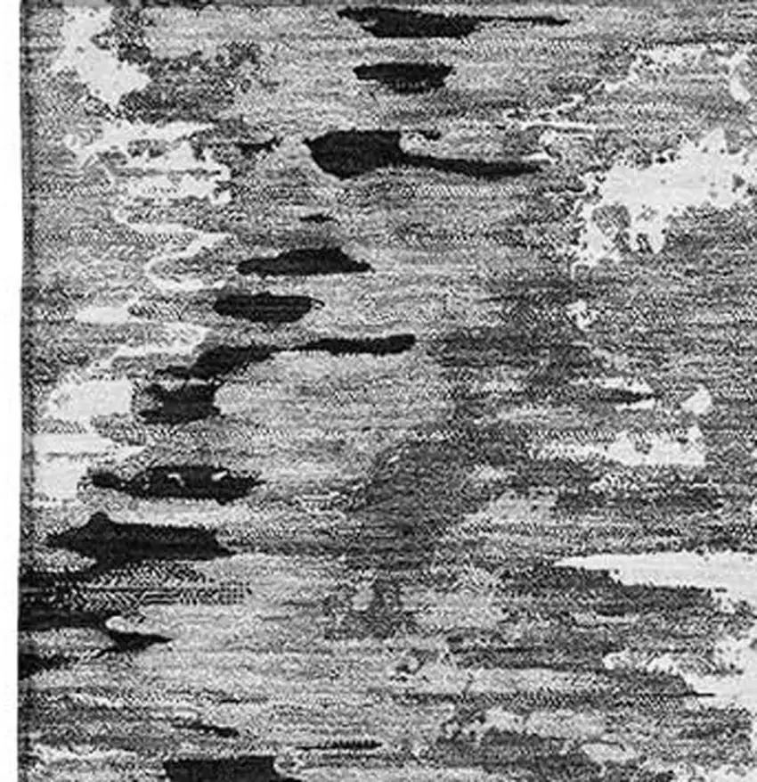 Black Silver And Ivory Diamond Washable Area Rug With UV Protection Photo 4