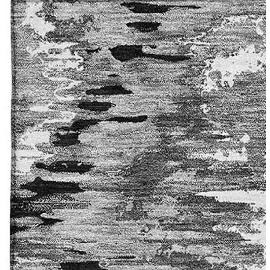 Black Silver And Ivory Diamond Washable Area Rug With UV Protection Photo 3