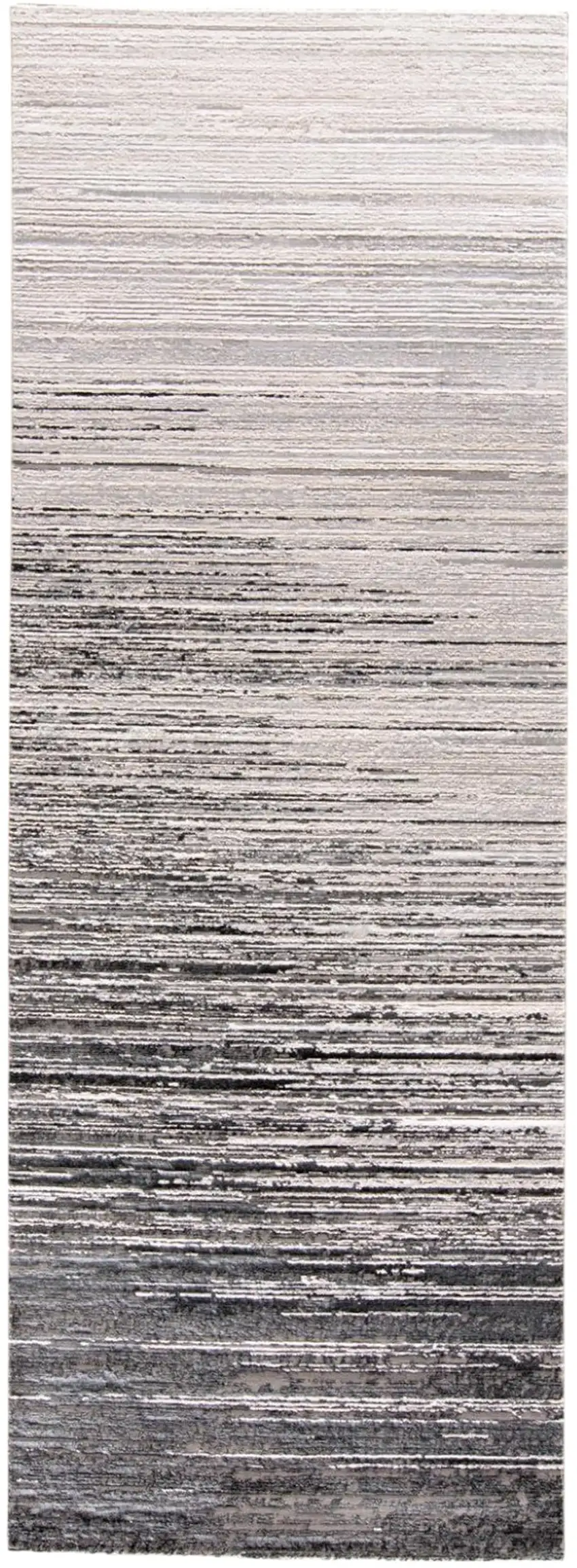 8' Black Silver And Gray Abstract Runner Rug Photo 2