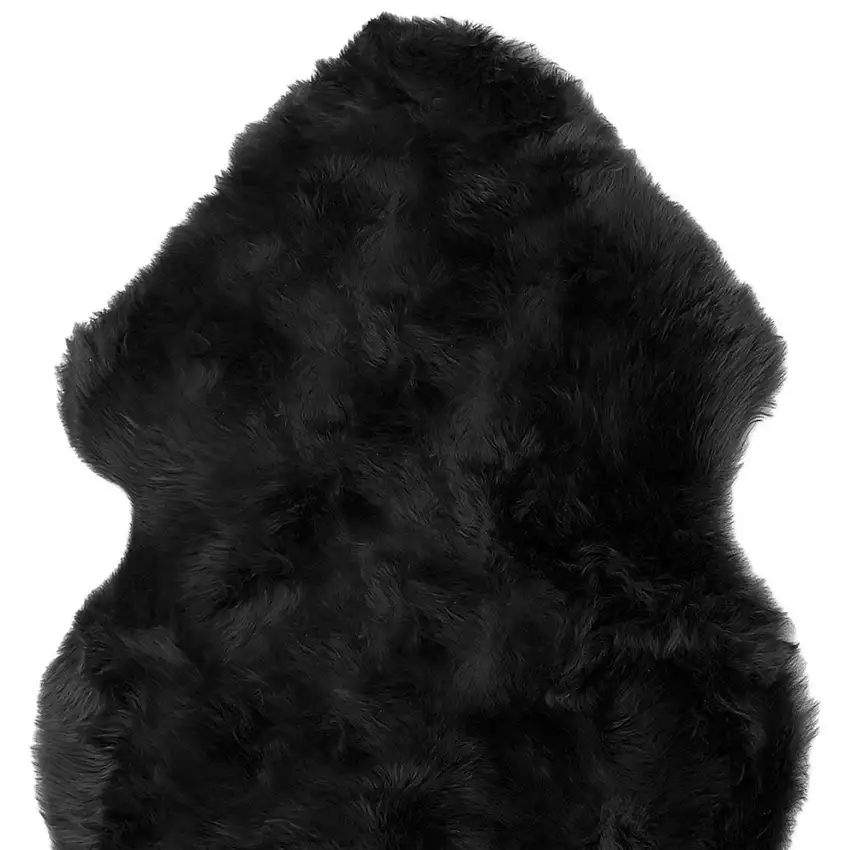 Black Shag Sheepskin Area Rug Photo 5