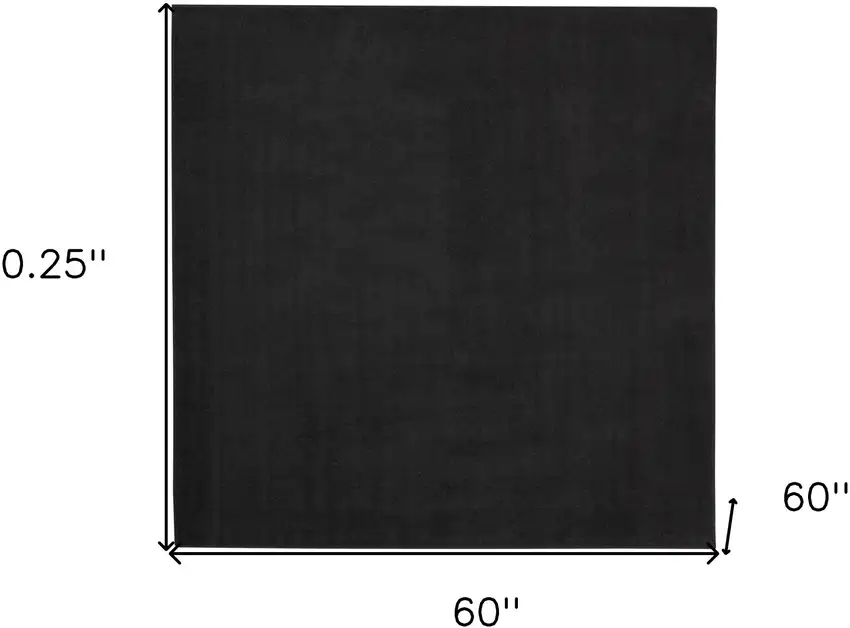 Black Square Non Skid Indoor Outdoor Area Rug Photo 5