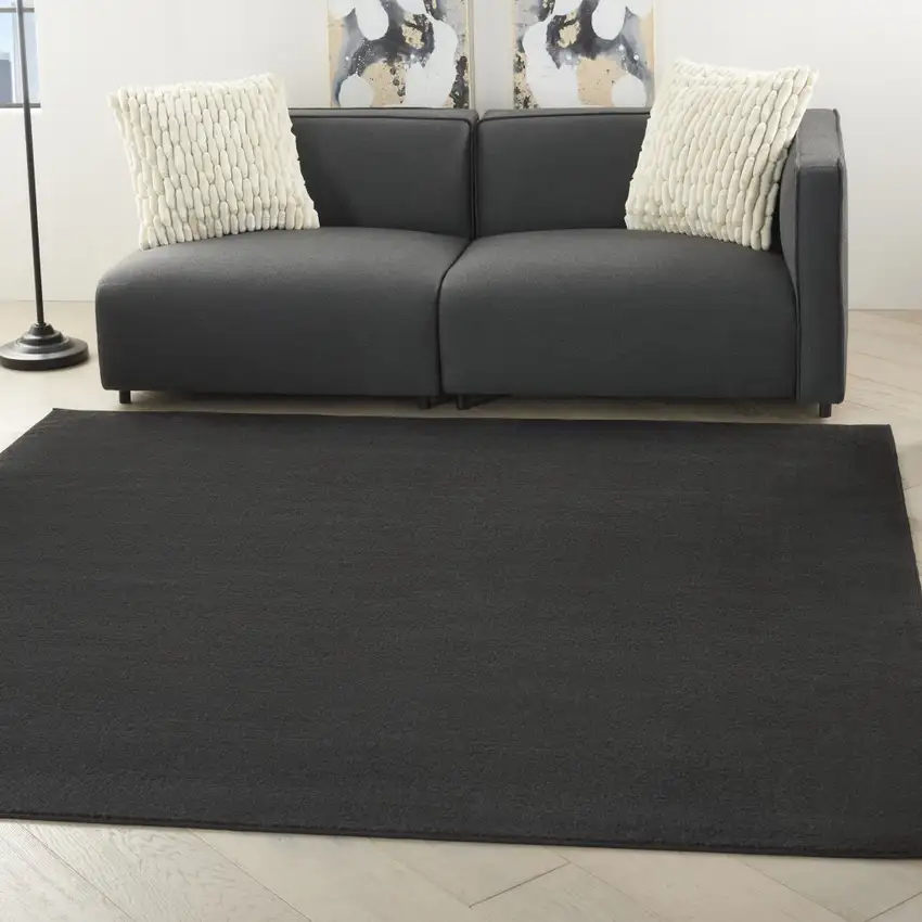 Black Square Non Skid Indoor Outdoor Area Rug Photo 6