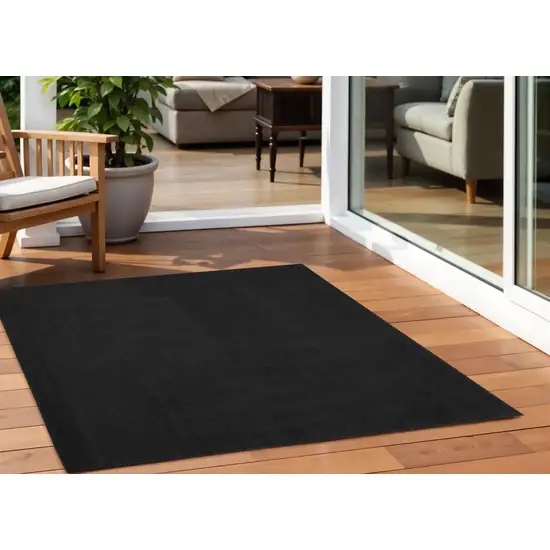 Black Square Non Skid Indoor Outdoor Area Rug Photo 1