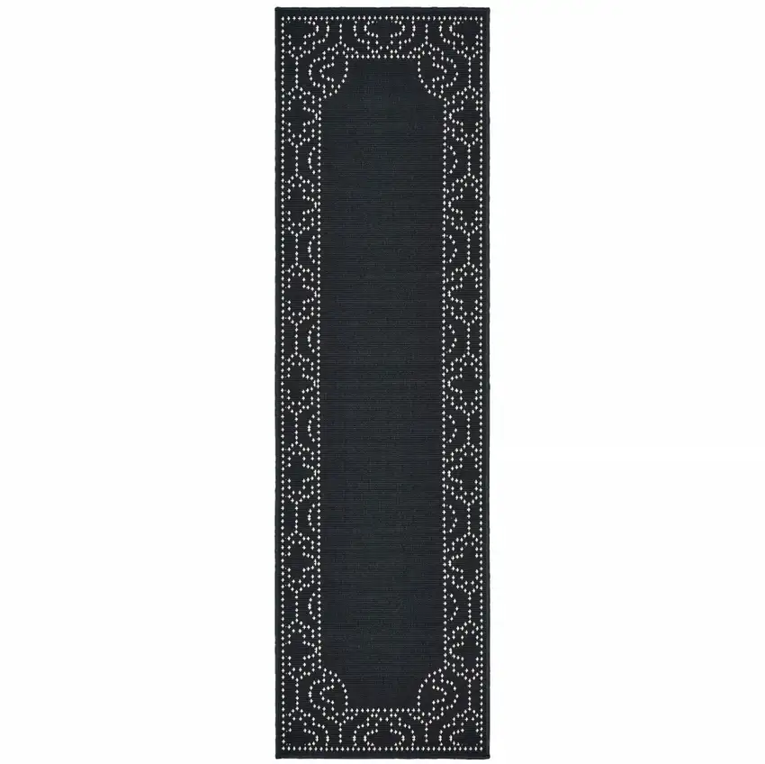 Black Stain Resistant Indoor Outdoor Area Rug Photo 1