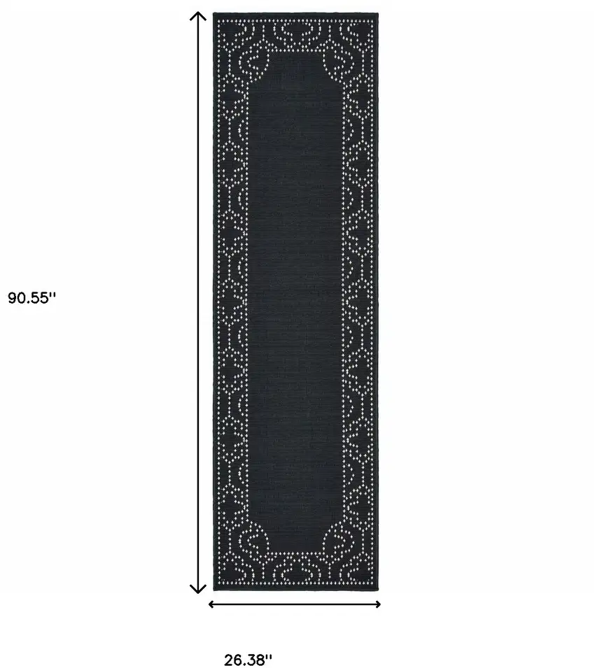 Black Stain Resistant Indoor Outdoor Area Rug Photo 5