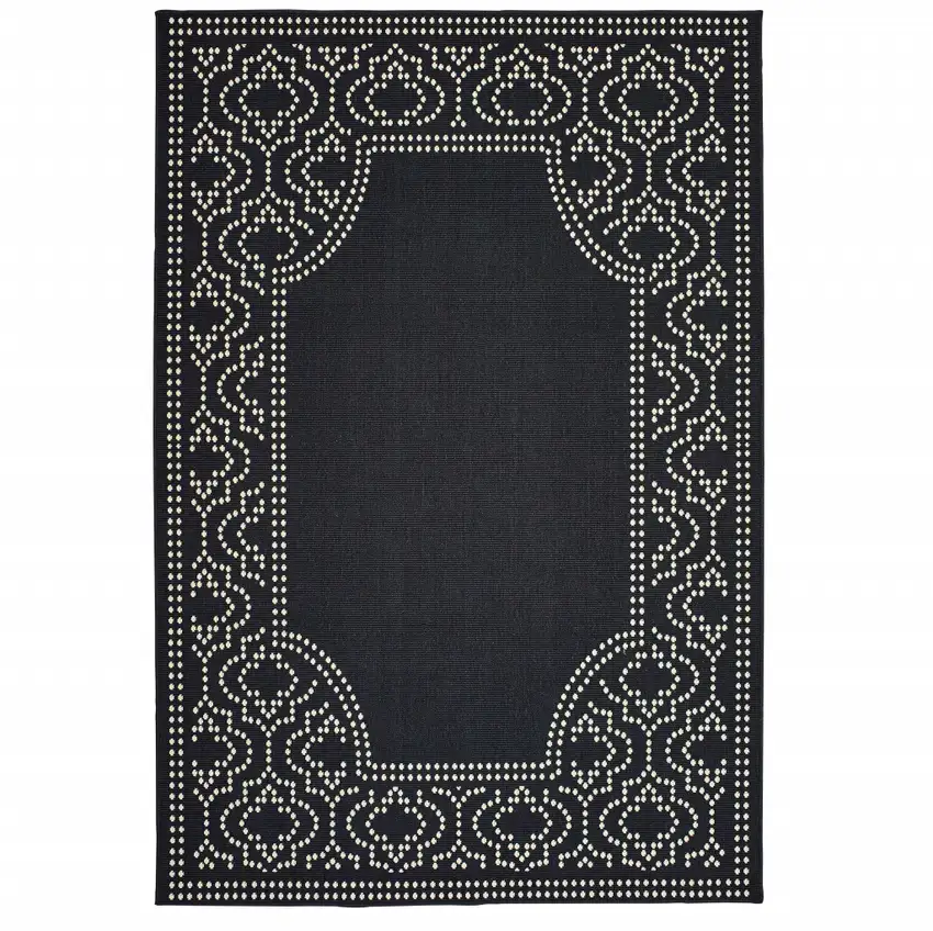 Black Stain Resistant Indoor Outdoor Area Rug Photo 1