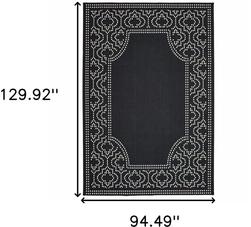 Black Stain Resistant Indoor Outdoor Area Rug Photo 5