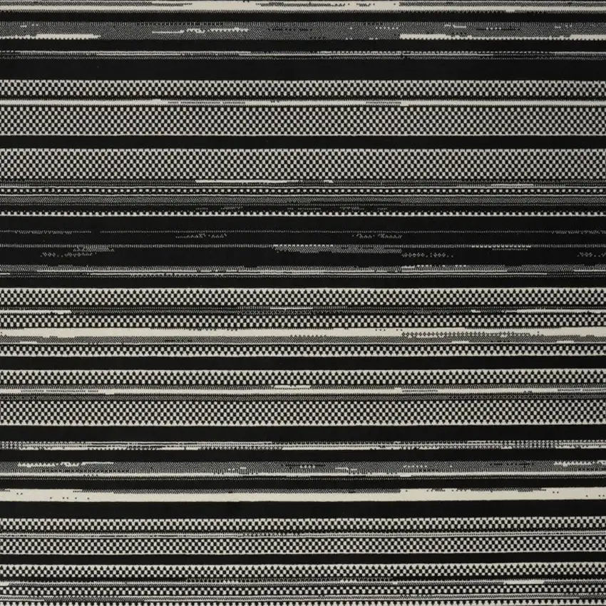 Black Striped Power Loom Area Rug Photo 4