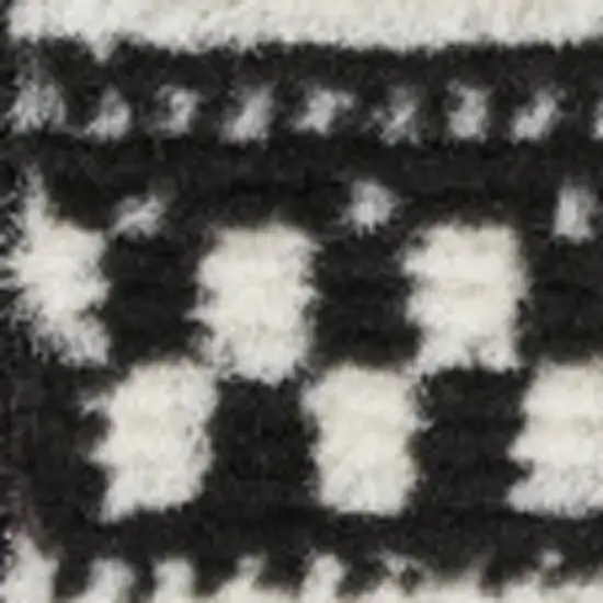 Black Striped Power Loom Area Rug Photo 8