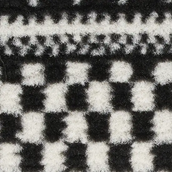 Black Striped Power Loom Area Rug Photo 8