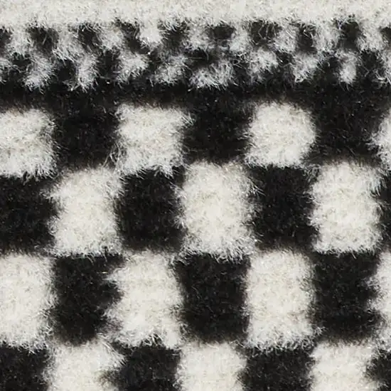 8' Black And White Striped Runner Rug Photo 4