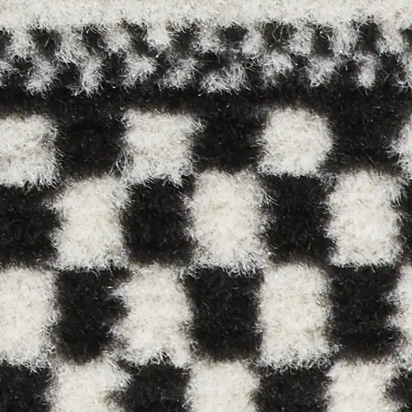 8' Black And White Striped Runner Rug Photo 4