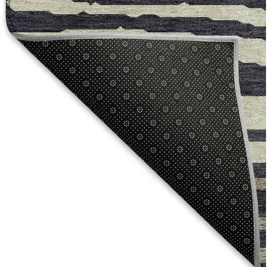 Black Taupe And Beige Woodland Lodge Washable Area Rug With UV Protection Photo 6