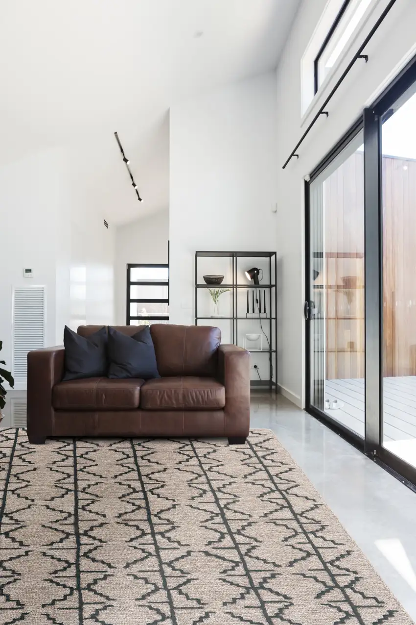 Black And Taupe Wool Geometric Hand Tufted Area Rug Photo 3