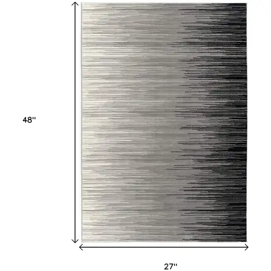 Black Abstract Dhurrie Area Rug Photo 3