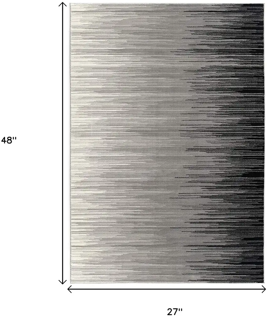 Black Abstract Dhurrie Area Rug Photo 3