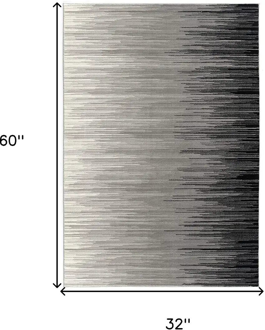 Black Abstract Power Loom Area Rug Photo 6