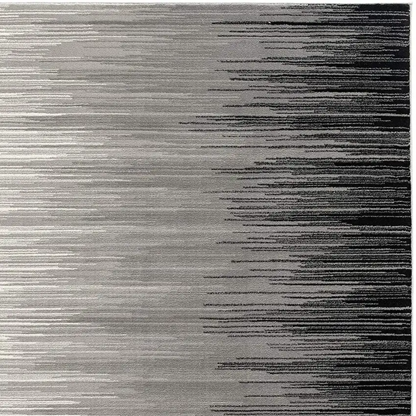 Black Abstract Power Loom Area Rug Photo 4