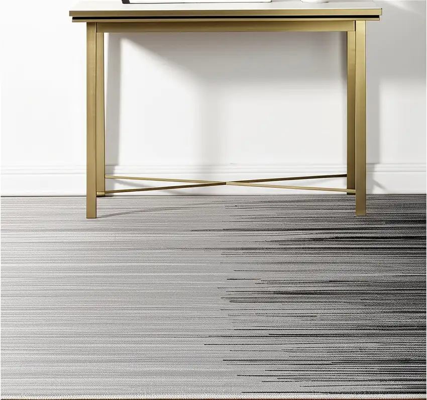 Black Abstract Power Loom Area Rug Photo 1