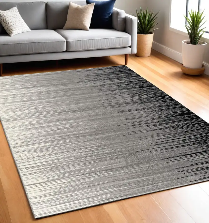 Black Abstract Dhurrie Area Rug Photo 1