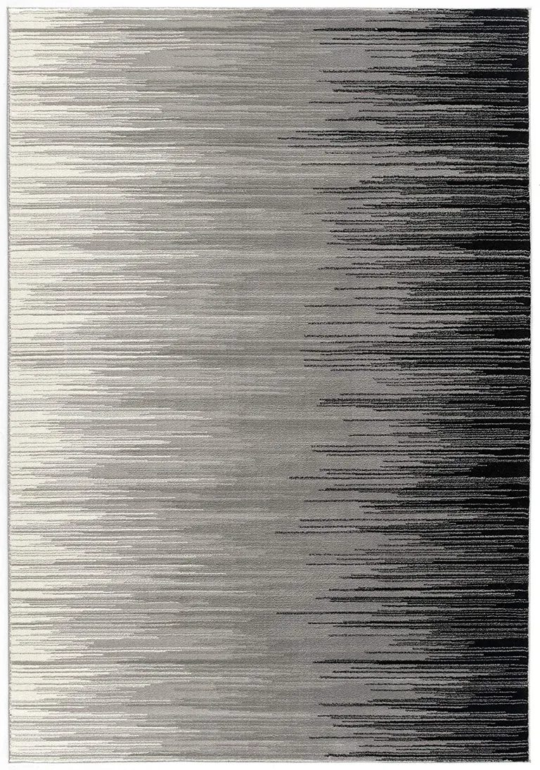 Black Transitional Striped Area Rug Photo 2