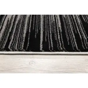 Photo of Black Transitional Striped Area Rug