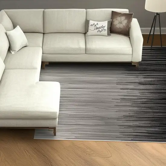 Black Abstract Dhurrie Area Rug Photo 2