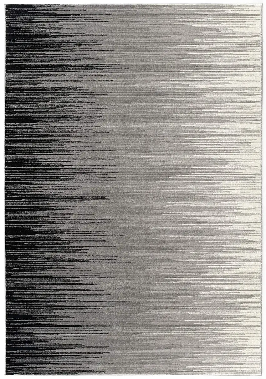 2' X 10' Black Transitional Striped Runner Rug Photo 3