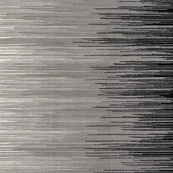 2' X 10' Black Transitional Striped Runner Rug Photo 3