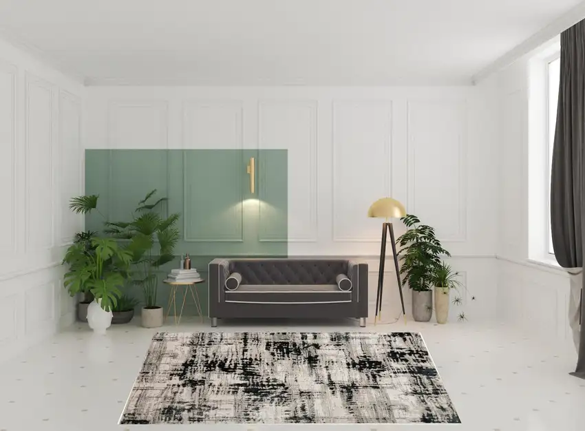 Black White And Gray Area Rug Photo 2
