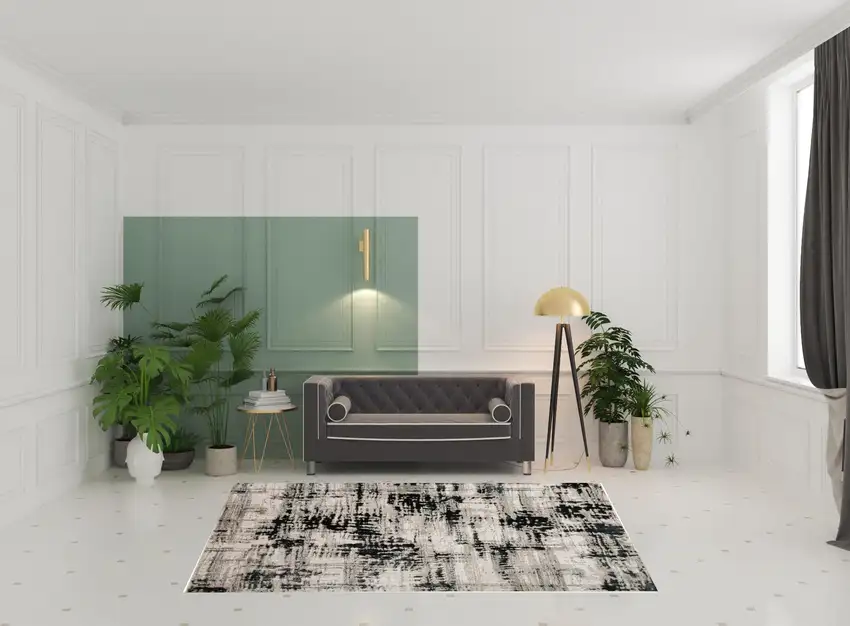 Black White And Gray Stain Resistant Area Rug Photo 2