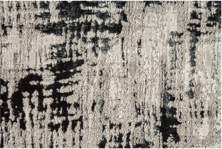 Black White And Gray Stain Resistant Area Rug Photo 2