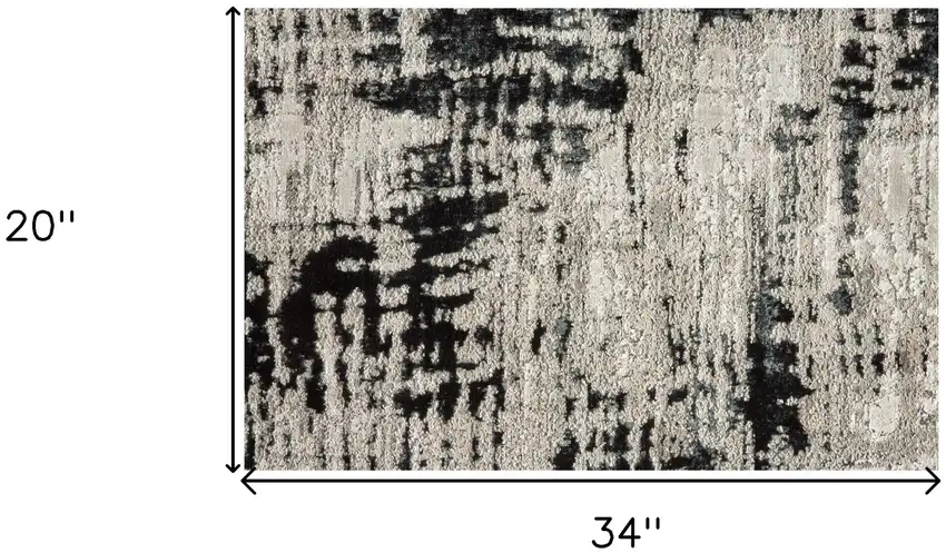 Black White And Gray Stain Resistant Area Rug Photo 3
