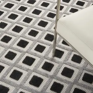 Photo of Black White Gray Indoor Outdoor Area Rug