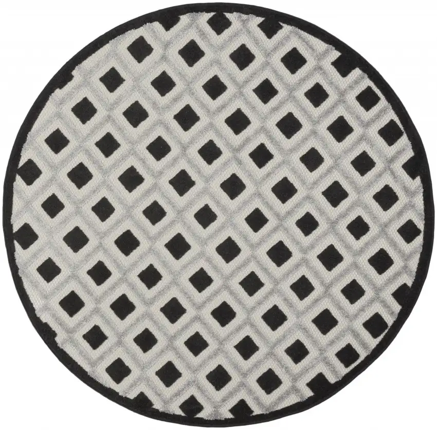 Black White Gray Indoor Outdoor Area Rug Photo 12