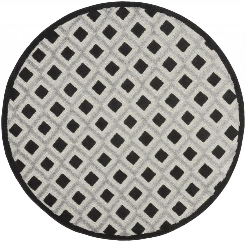 Black White Gray Indoor Outdoor Area Rug Photo 1