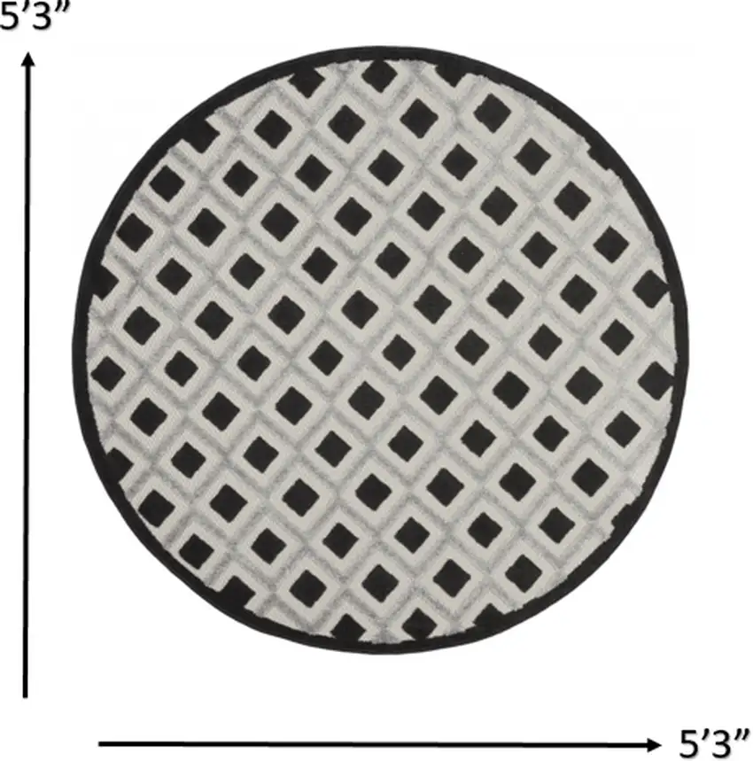Black White Gray Indoor Outdoor Area Rug Photo 4