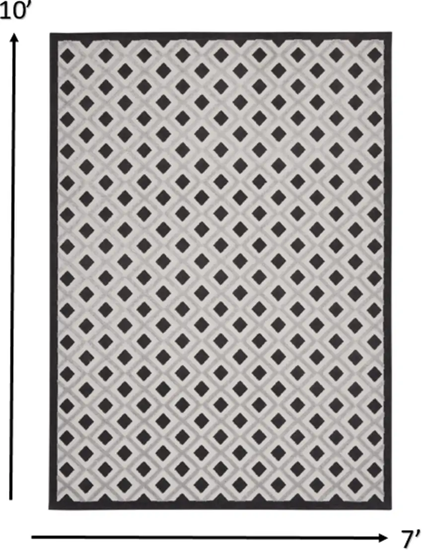 Black White Gray Indoor Outdoor Area Rug Photo 3