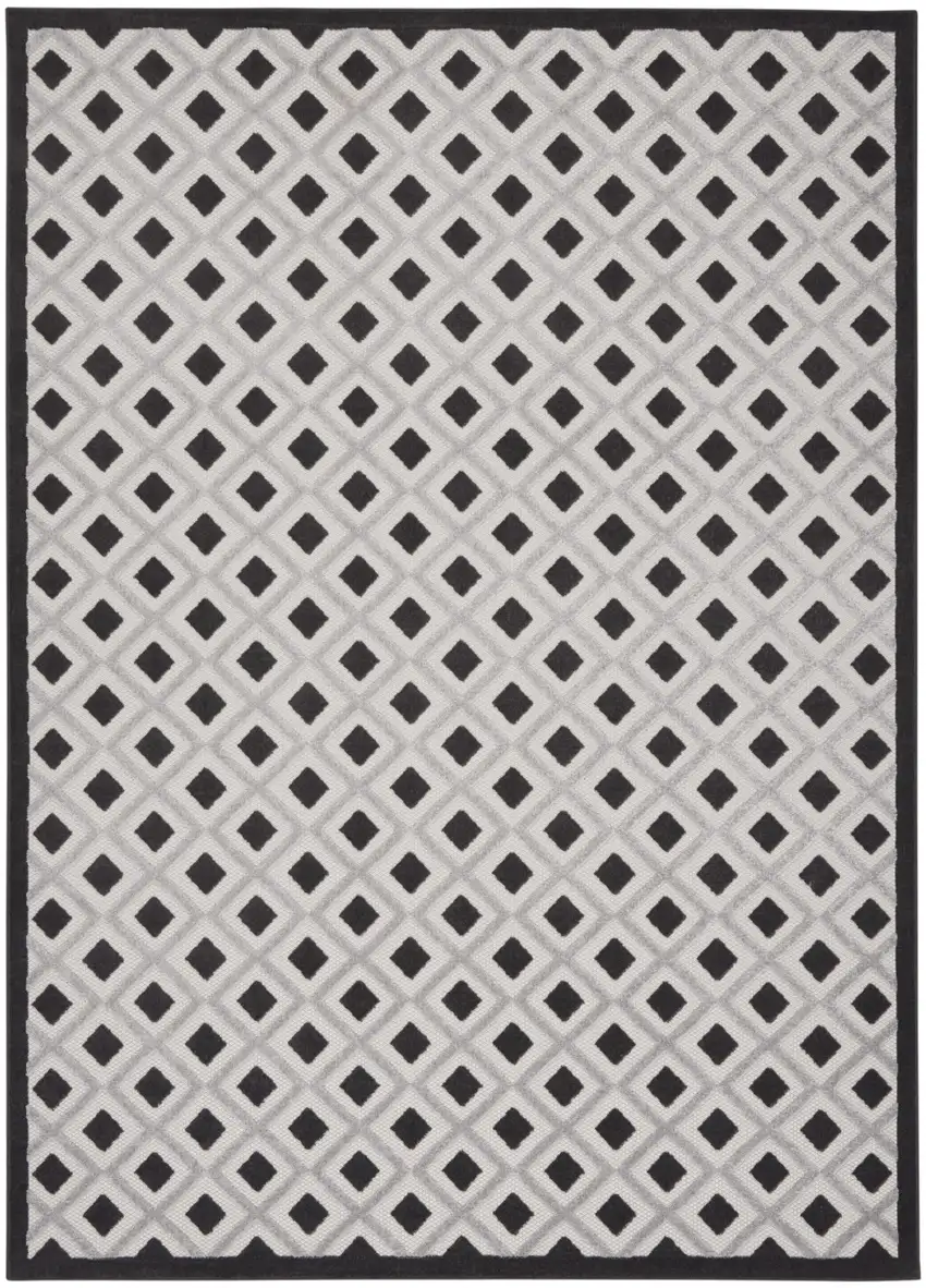 Black And White Geometric Indoor Outdoor Area Rug Photo 5
