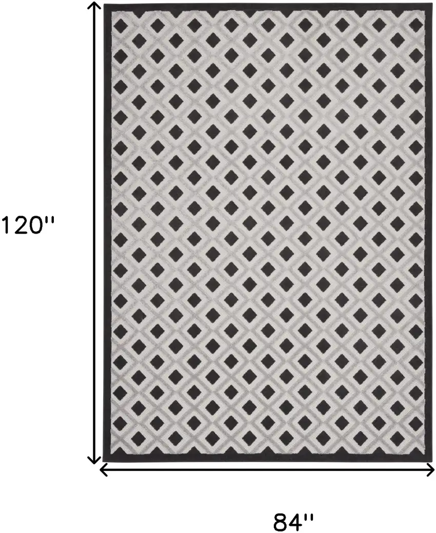 Black And White Geometric Indoor Outdoor Area Rug Photo 9