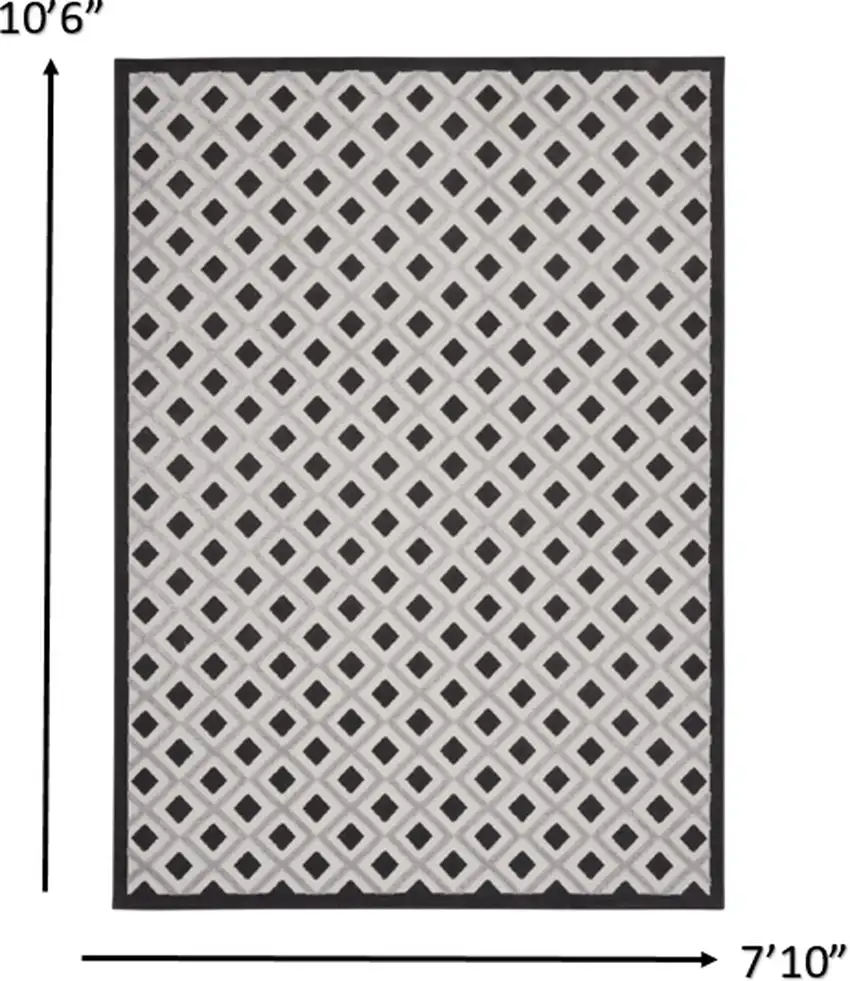 Black White Gray Indoor Outdoor Area Rug Photo 3